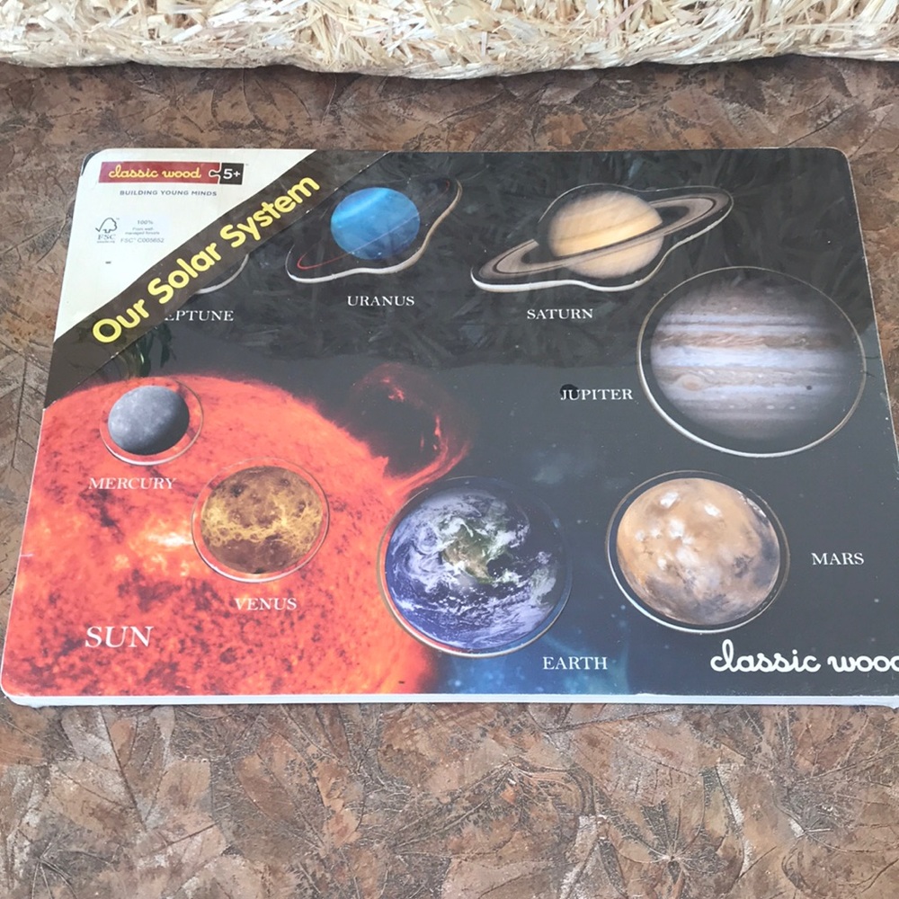 Classic Wood solar system puzzle